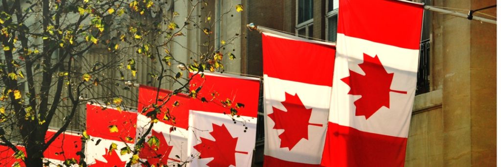 Canada Flags on Building