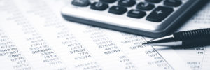 Calculator Pen and Financial Sheets